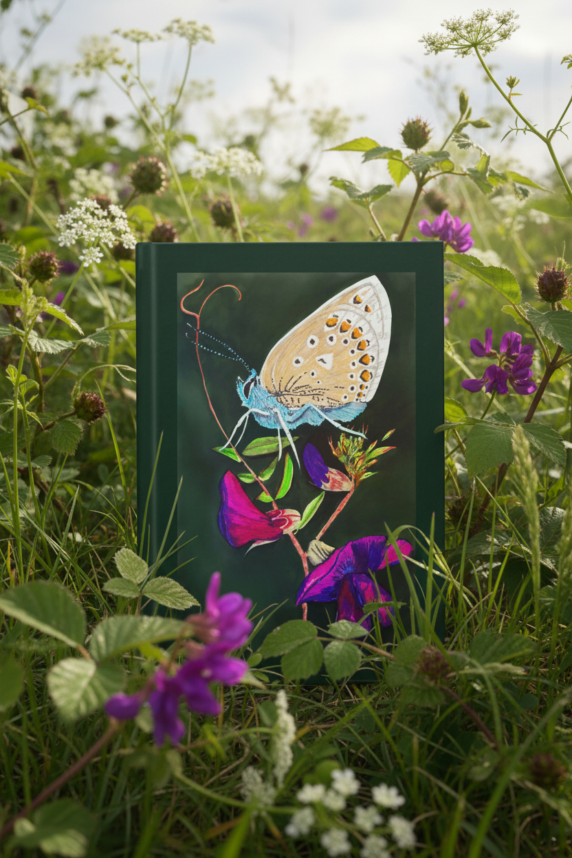 Butterfly on Vetch Hedgerow Mockup