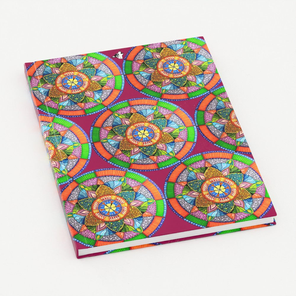 Flower Circle A5 Lined Hardback Notebook