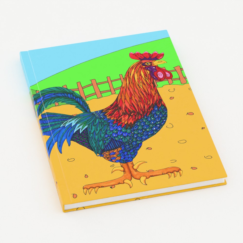 Cock-a-doodle-doo A5 Lined Hardback Notebook