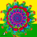 Psychedelic Sunflower Magnet