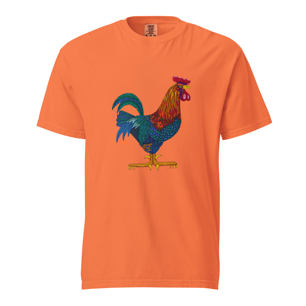 Unisex garment-dyed heavyweight t-shirt 'Cockerel'