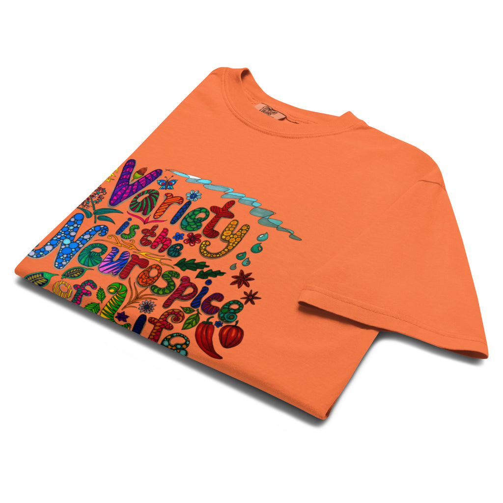 Unisex garment-dyed heavyweight t-shirt 'Variety is the Neurospice of Life'
