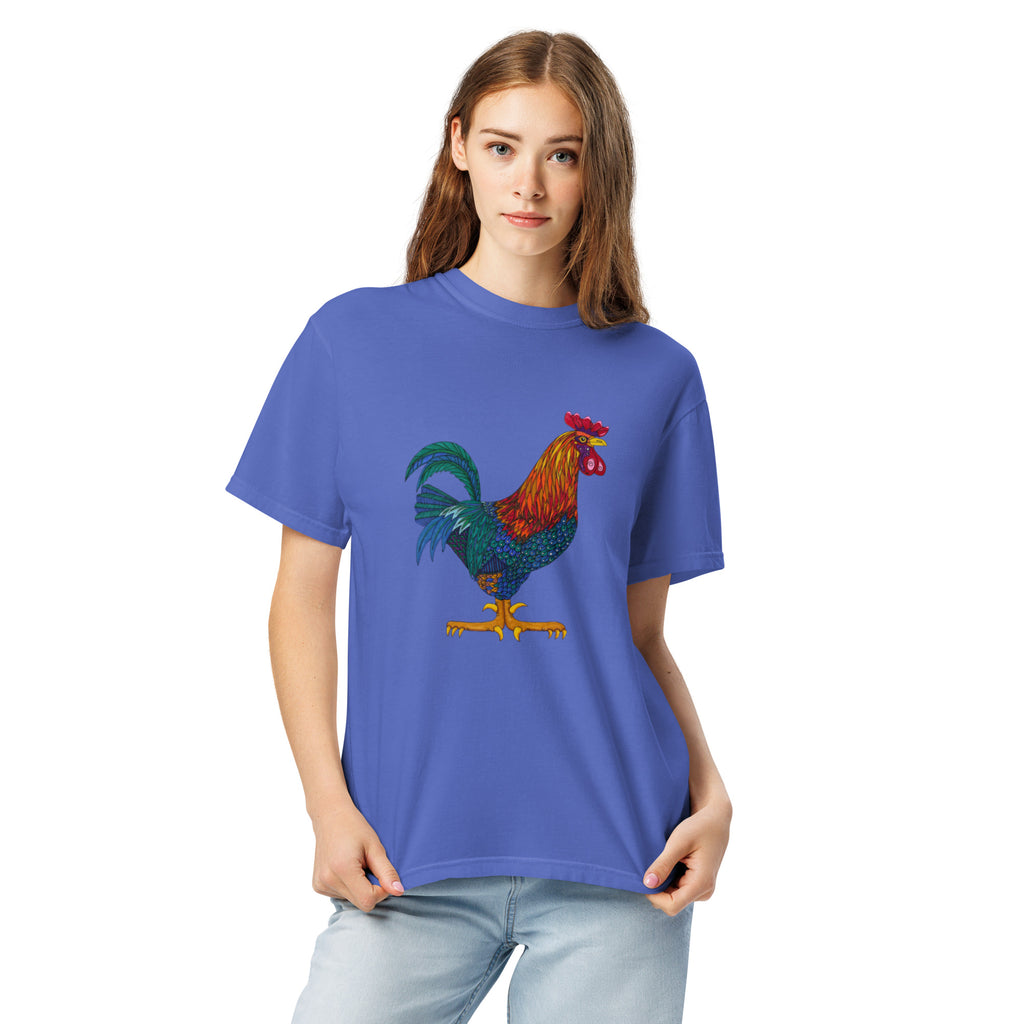 Unisex garment-dyed heavyweight t-shirt 'Cockerel'