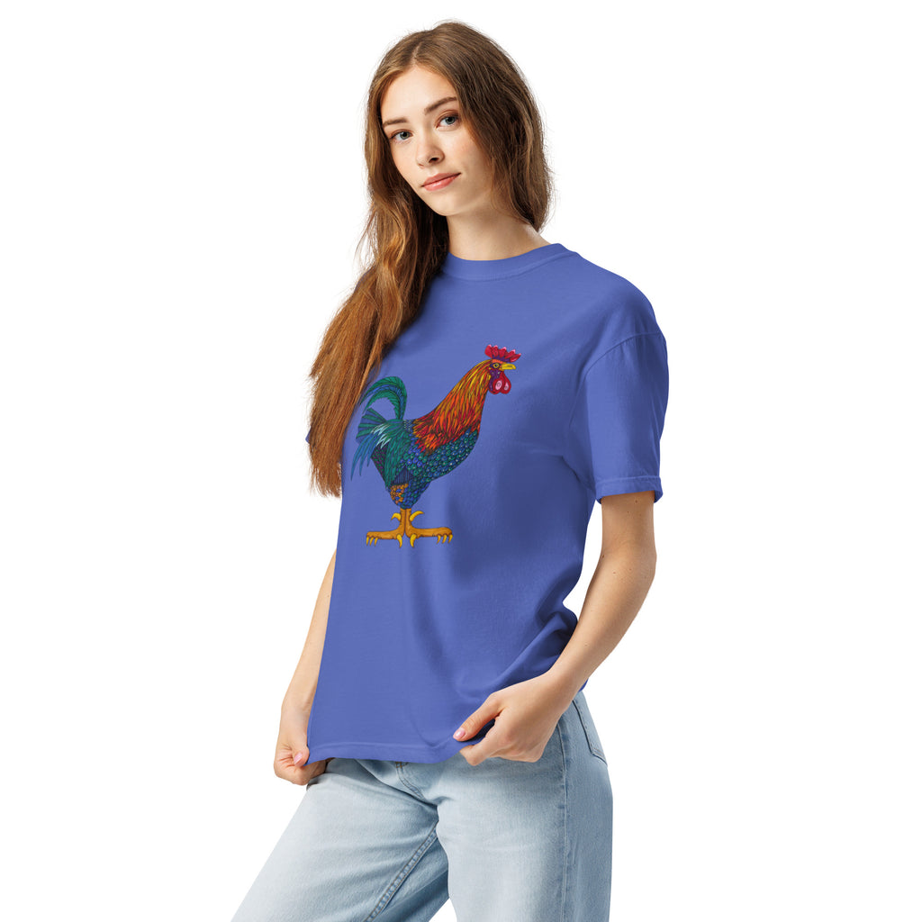 Unisex garment-dyed heavyweight t-shirt 'Cockerel'