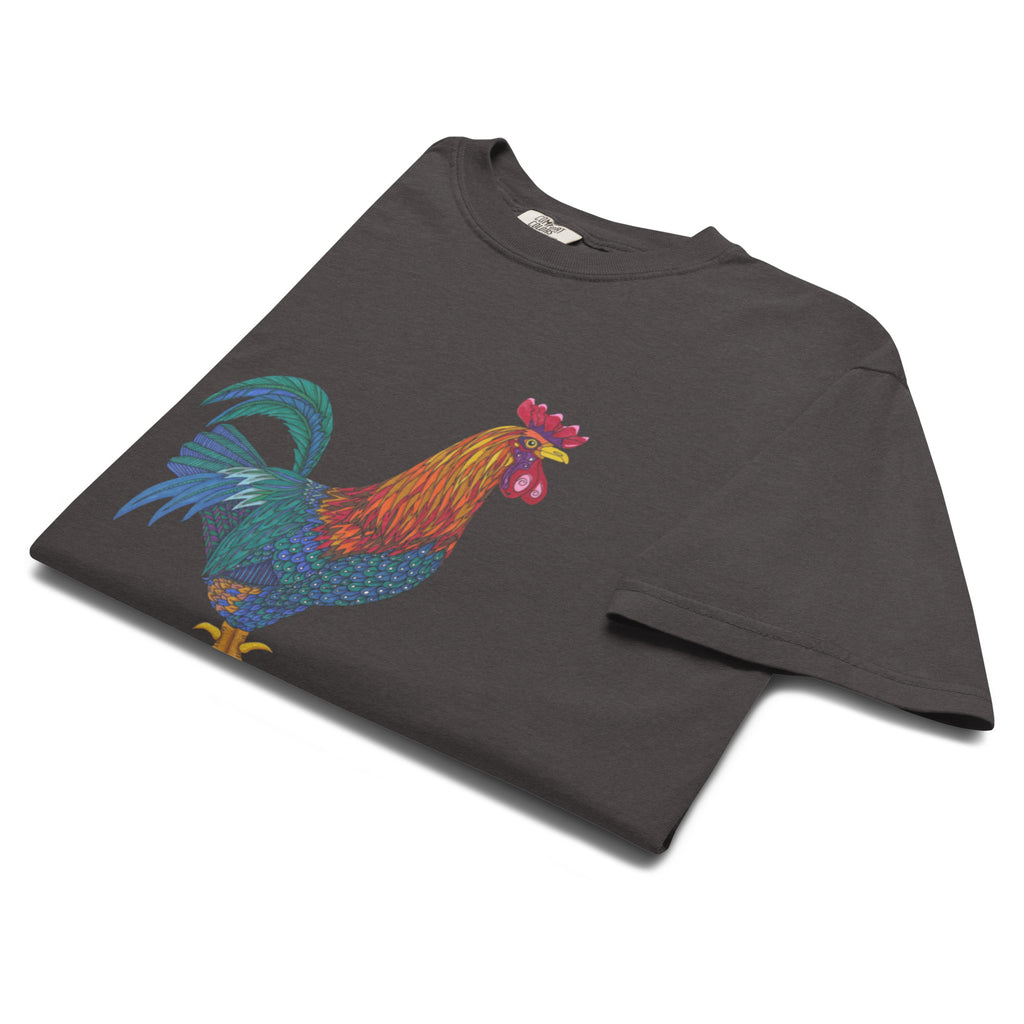 Unisex garment-dyed heavyweight t-shirt 'Cockerel'