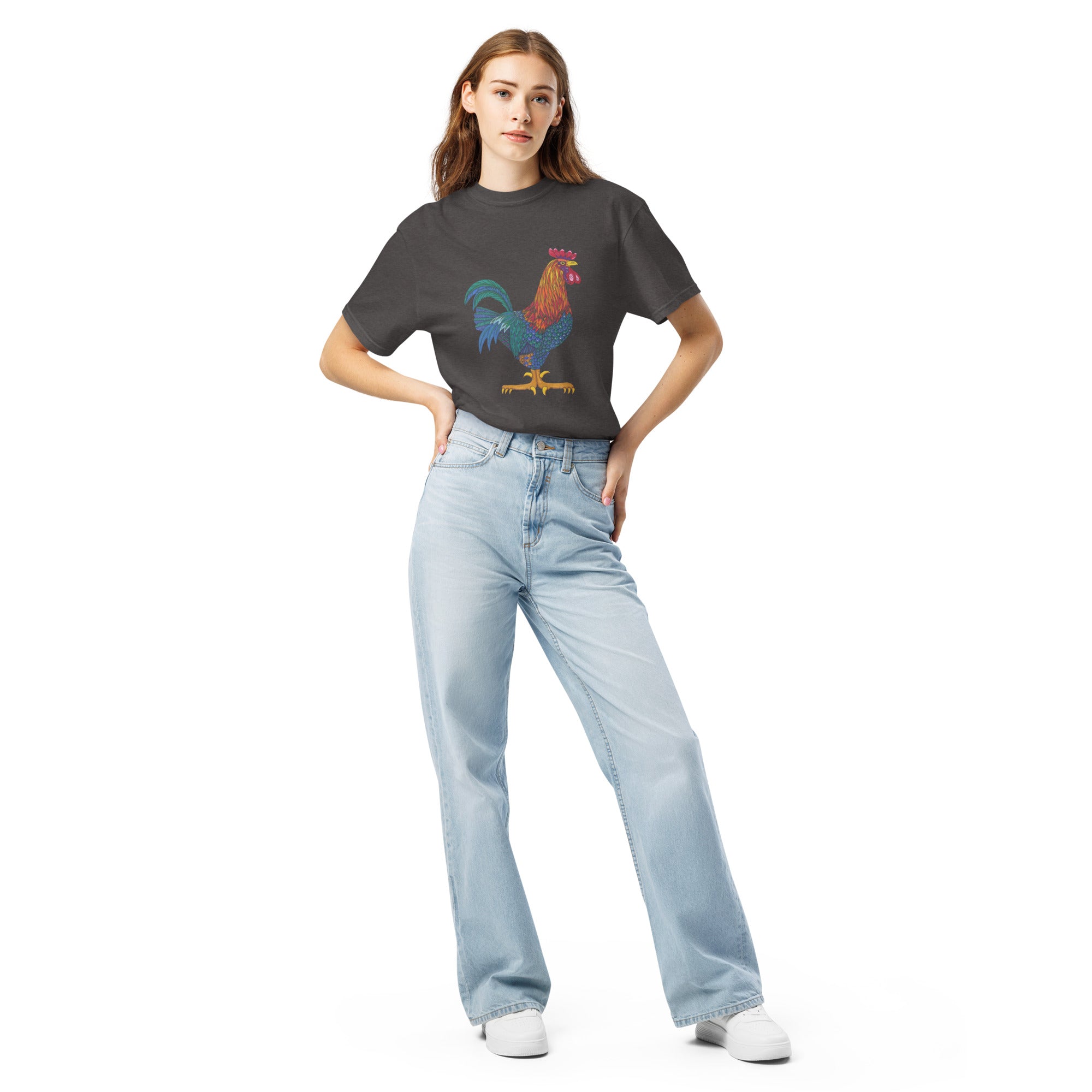 Unisex garment-dyed heavyweight t-shirt 'Cockerel'