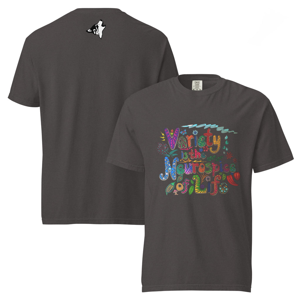 Unisex garment-dyed heavyweight t-shirt 'Variety is the Neurospice of Life'