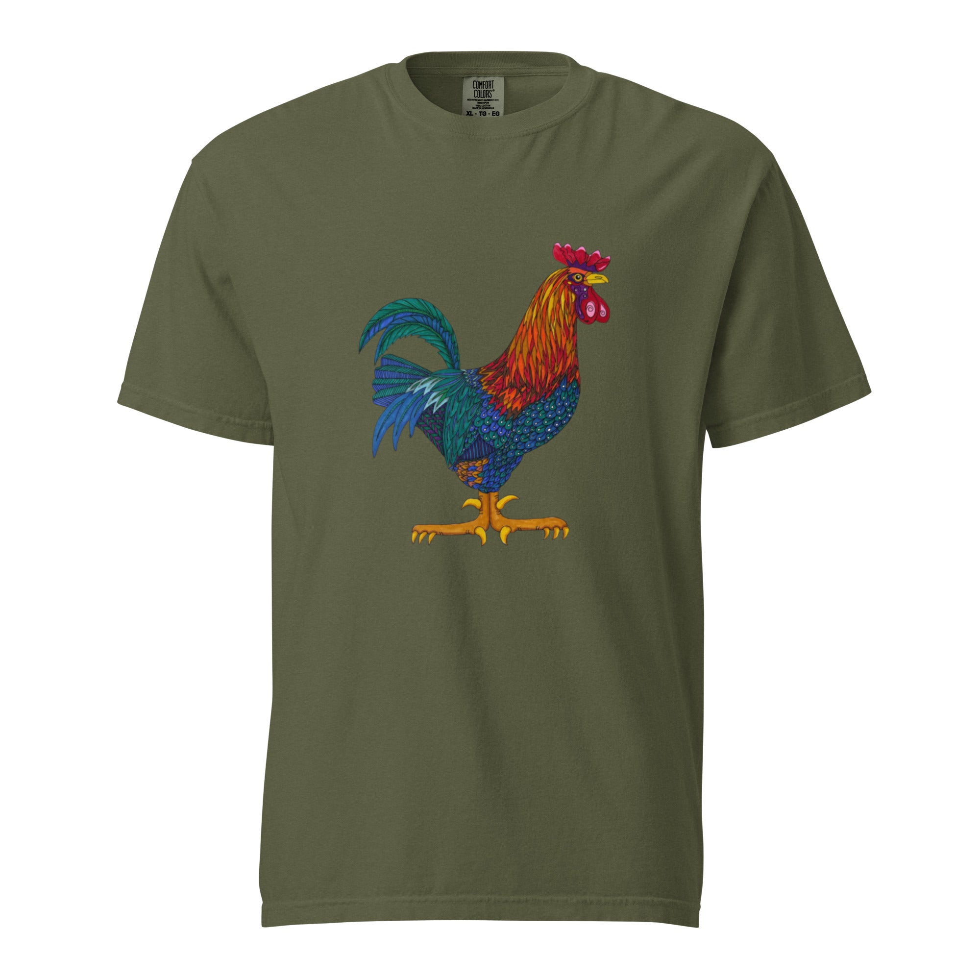 Unisex garment-dyed heavyweight t-shirt 'Cockerel'