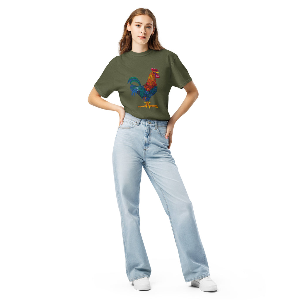 Unisex garment-dyed heavyweight t-shirt 'Cockerel'