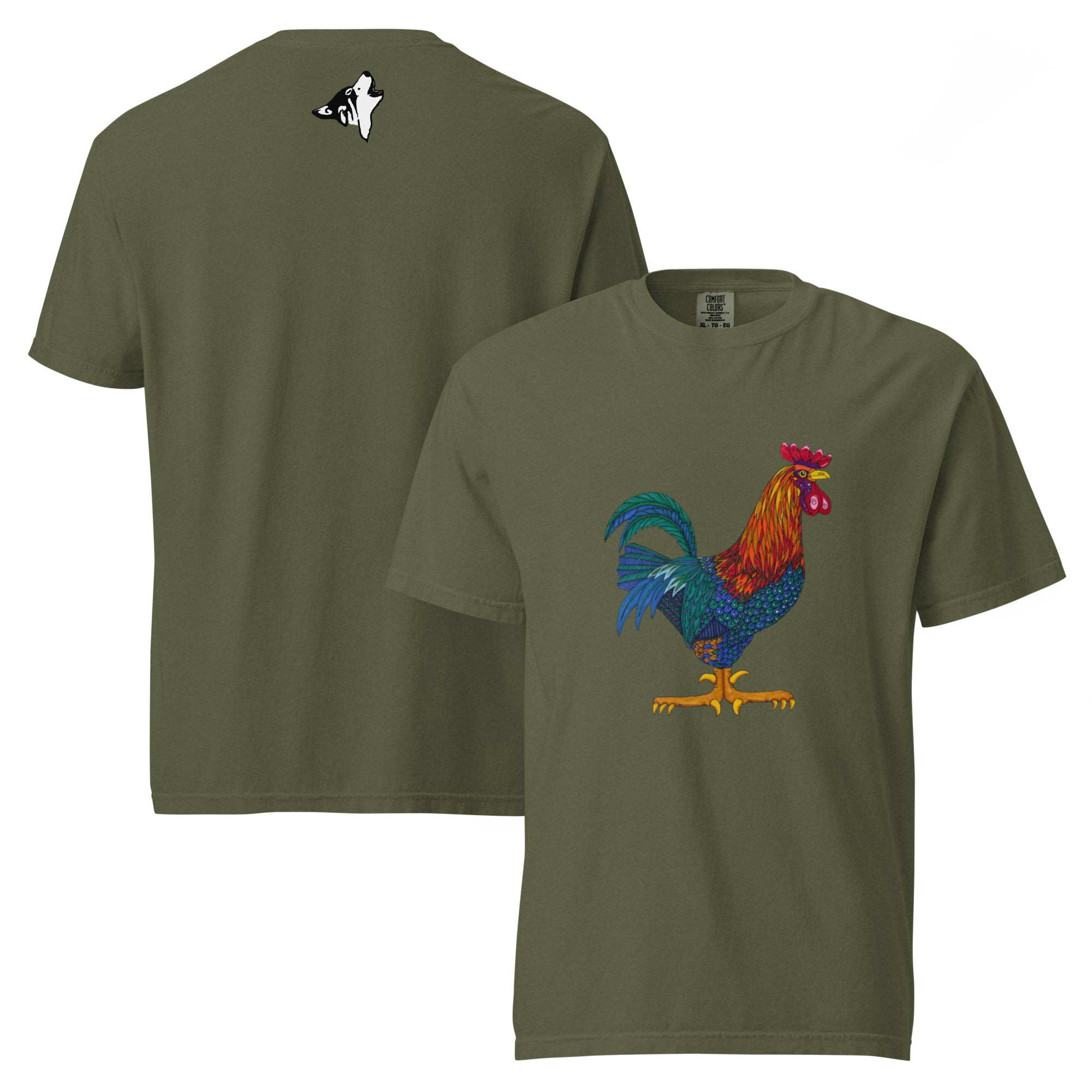 Unisex garment-dyed heavyweight t-shirt 'Cockerel'