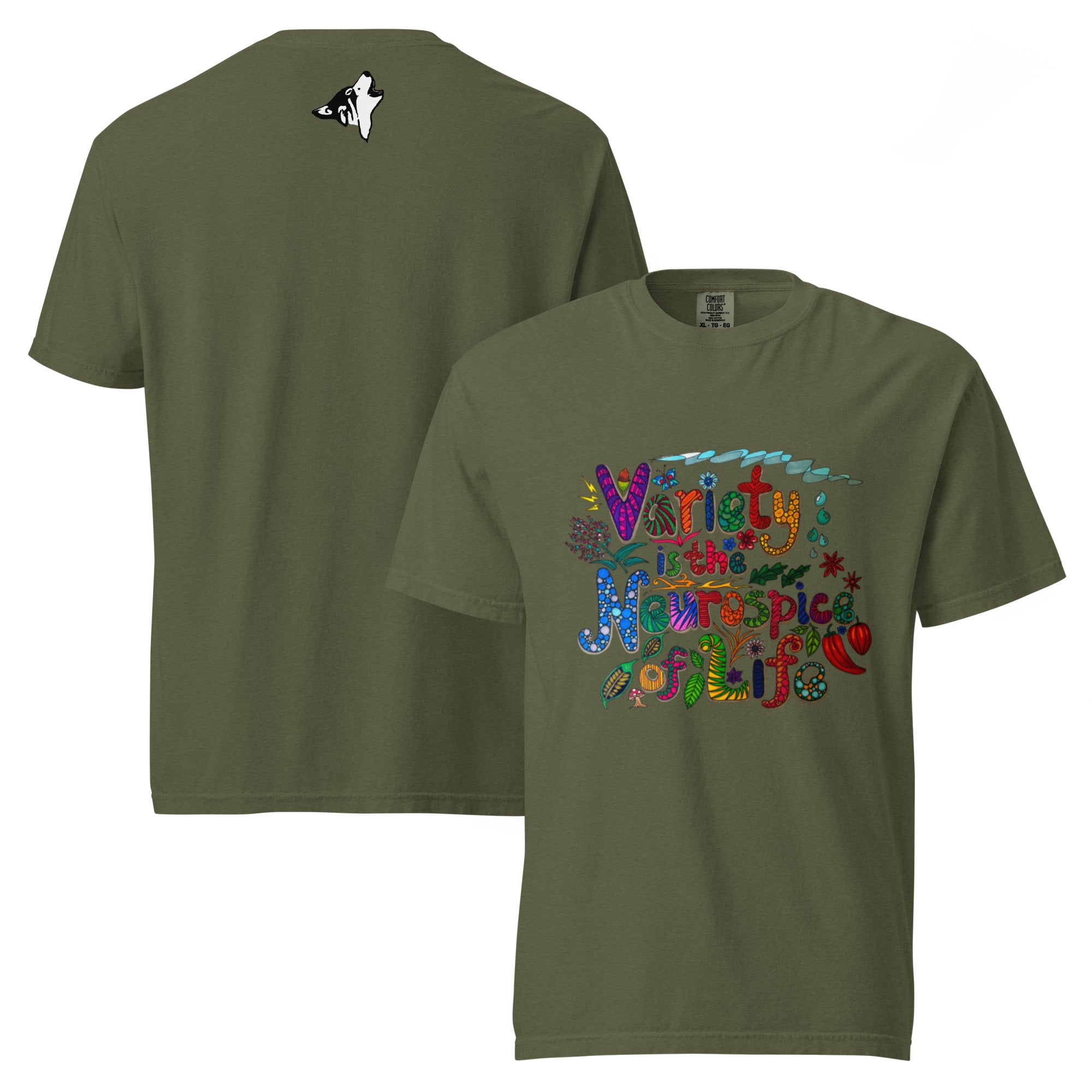 Unisex garment-dyed heavyweight t-shirt 'Variety is the Neurospice of Life'