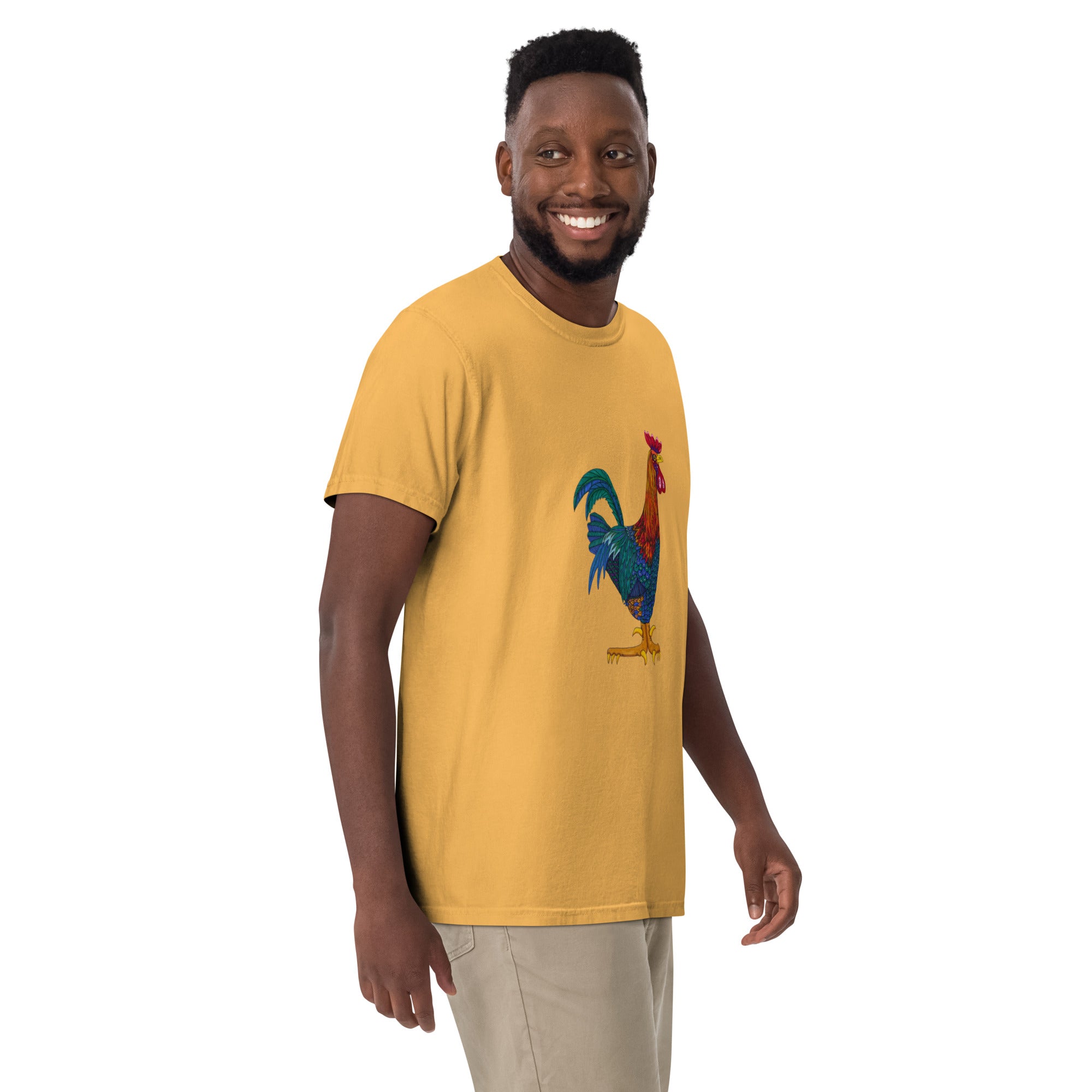 Unisex garment-dyed heavyweight t-shirt 'Cockerel'