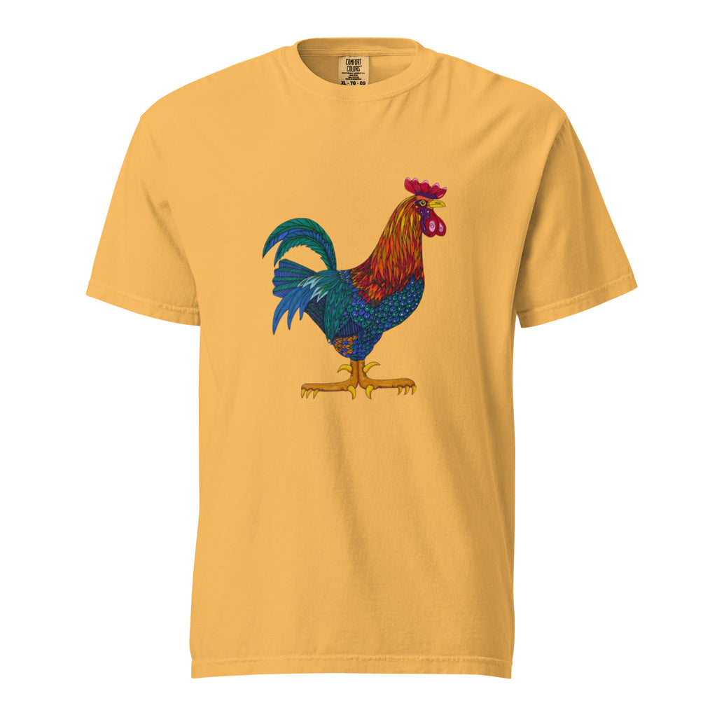 Unisex garment-dyed heavyweight t-shirt 'Cockerel'