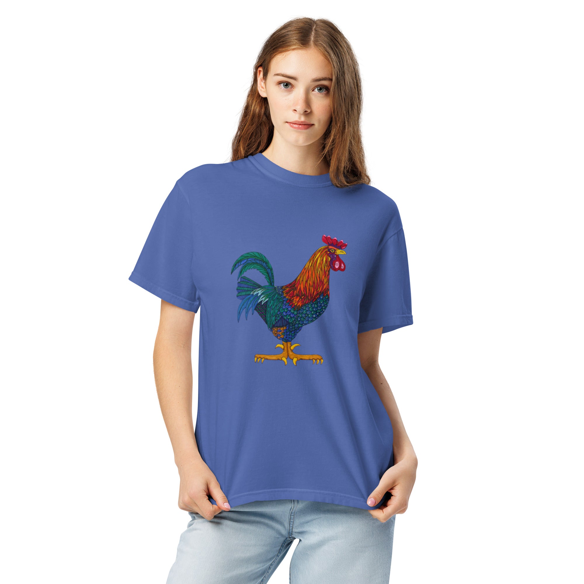 Unisex garment-dyed heavyweight t-shirt 'Cockerel'