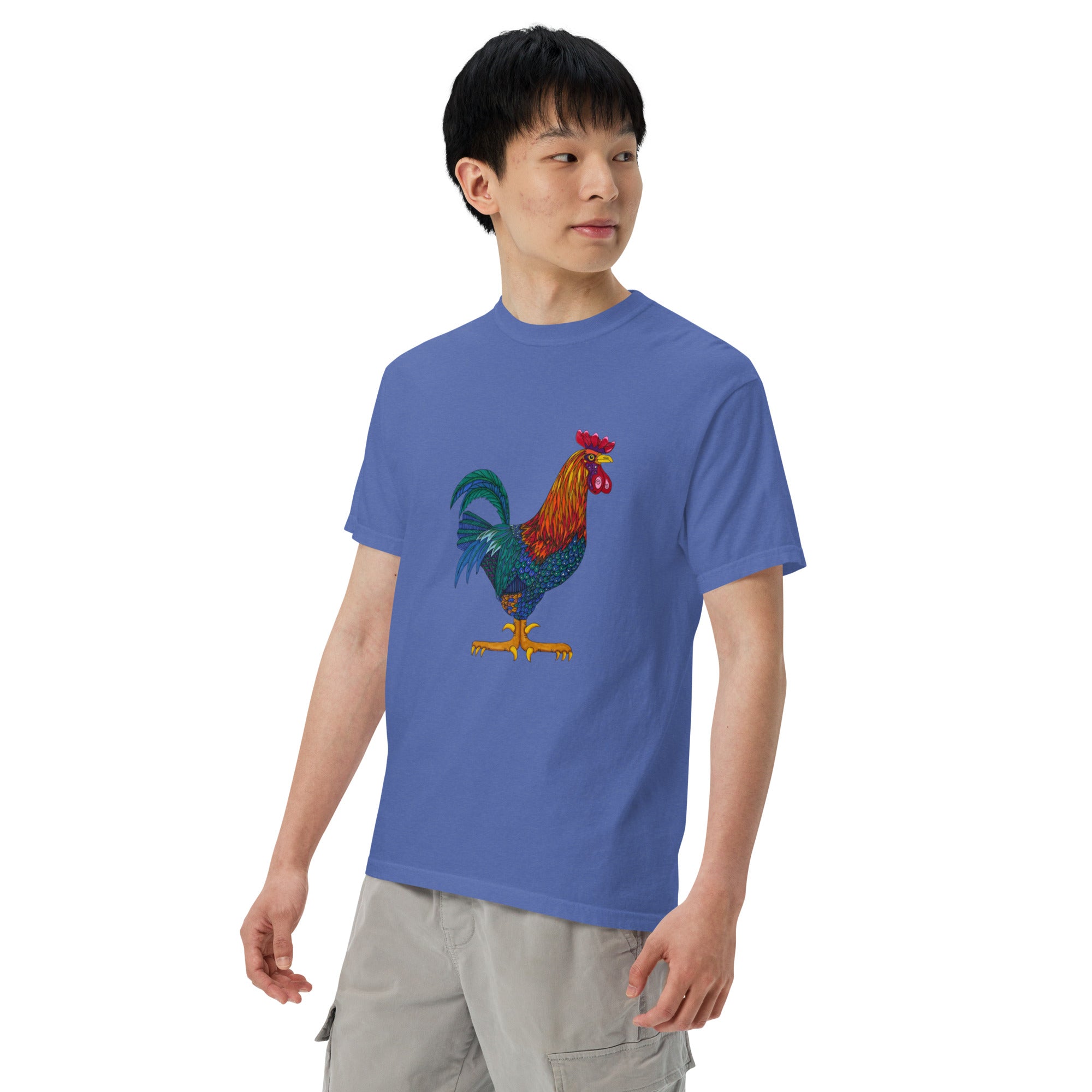 Unisex garment-dyed heavyweight t-shirt 'Cockerel'