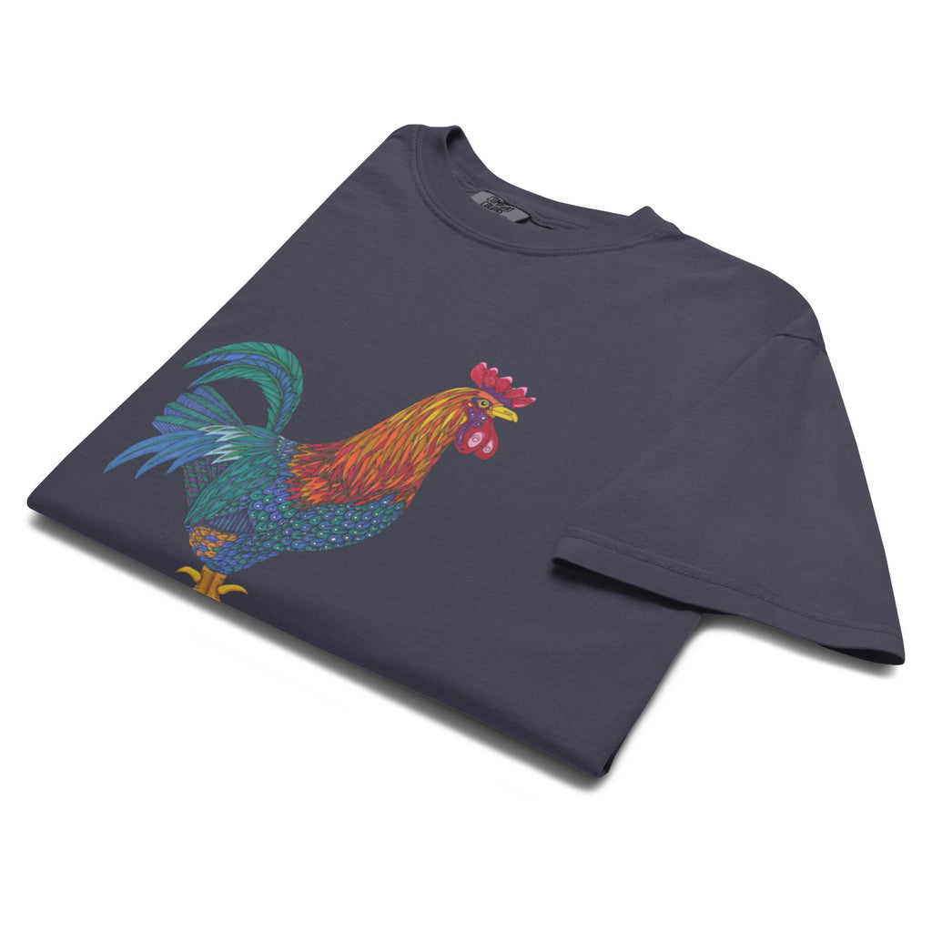 Unisex garment-dyed heavyweight t-shirt 'Cockerel'