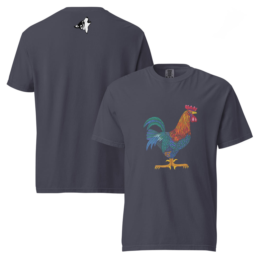Unisex garment-dyed heavyweight t-shirt 'Cockerel'