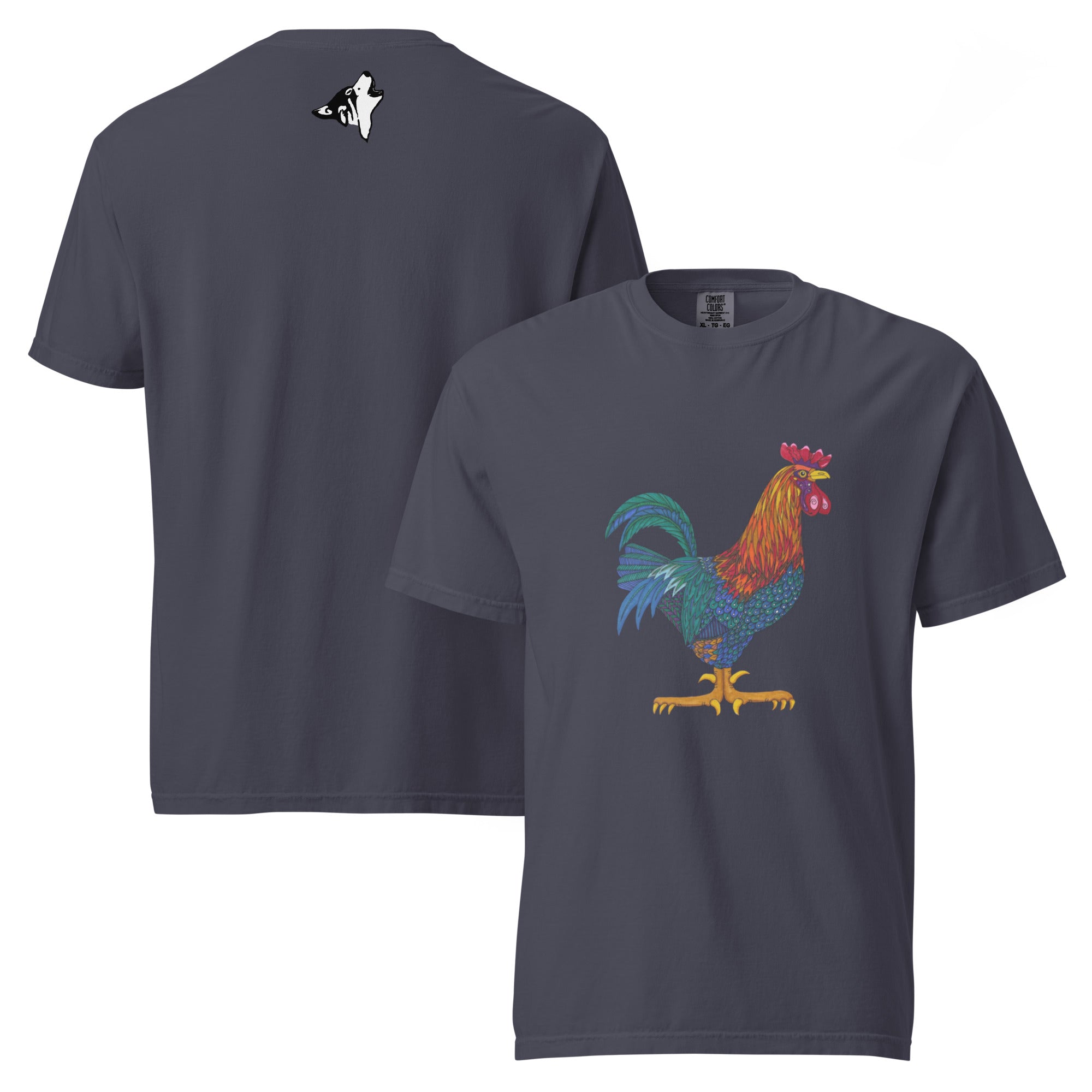 Unisex garment-dyed heavyweight t-shirt 'Cockerel'