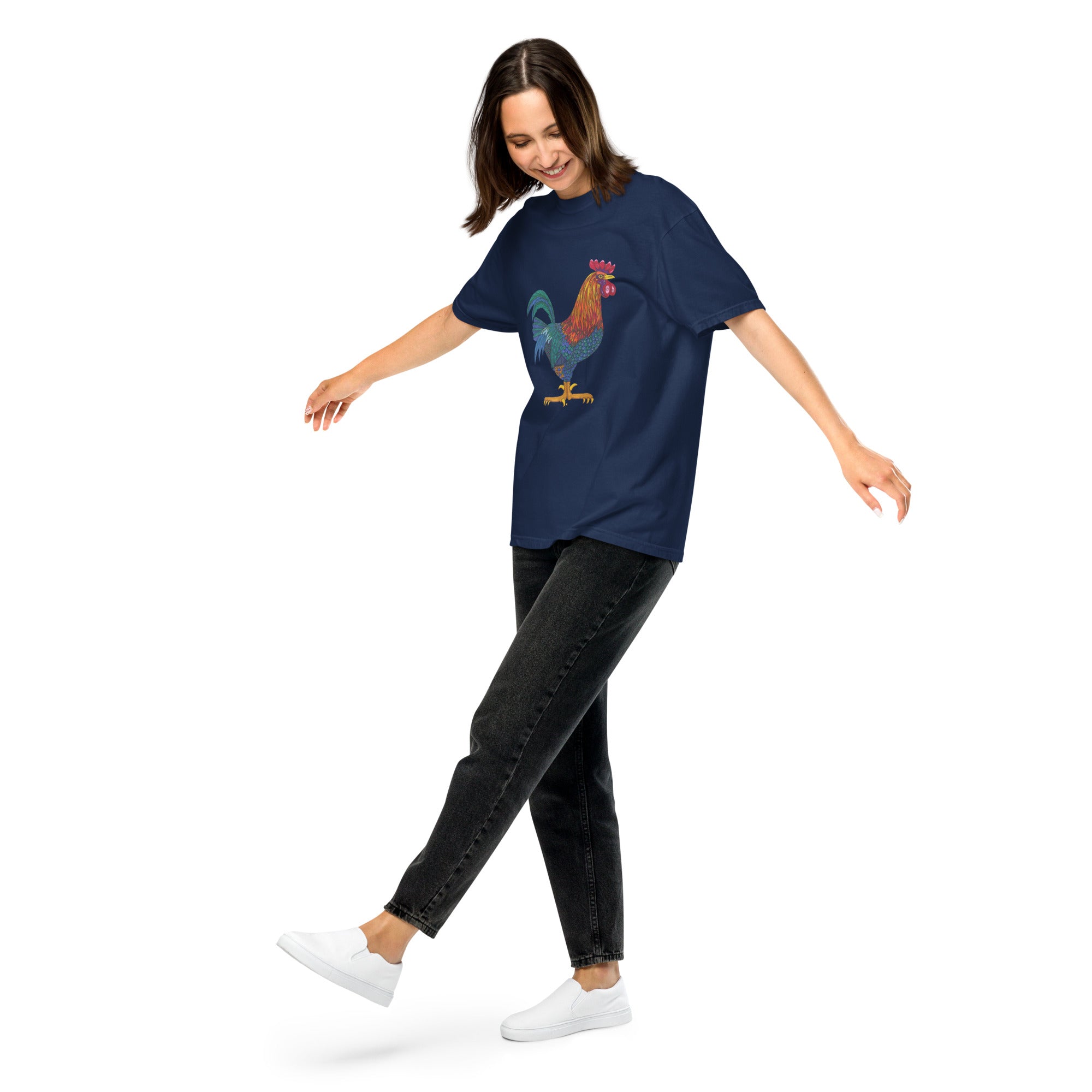 Unisex garment-dyed heavyweight t-shirt 'Cockerel'