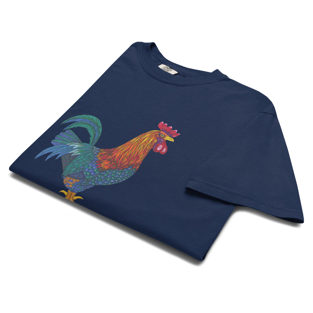 Unisex garment-dyed heavyweight t-shirt 'Cockerel'