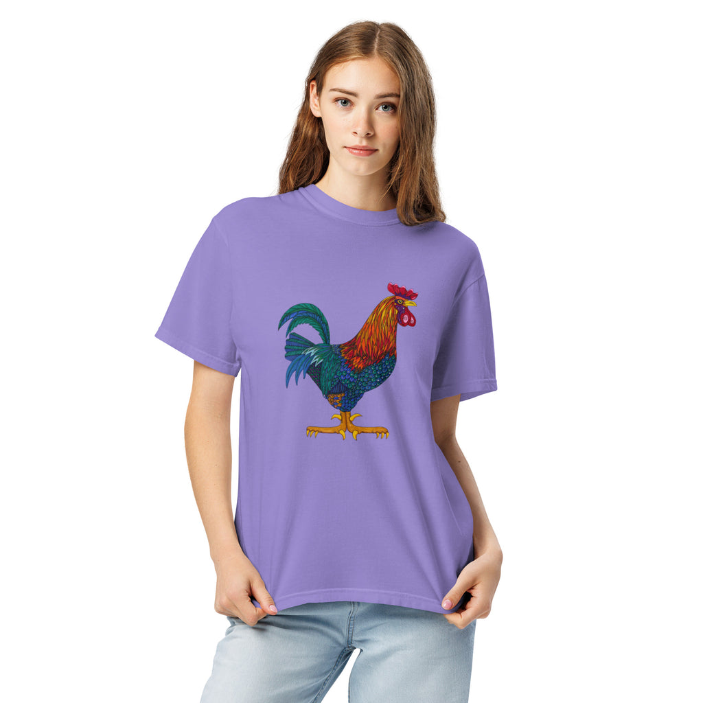 Unisex garment-dyed heavyweight t-shirt 'Cockerel'