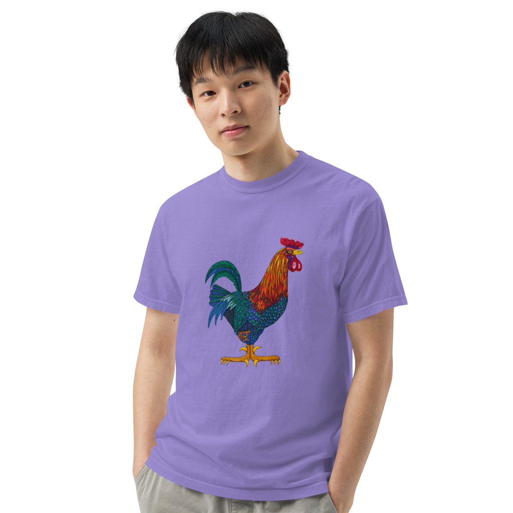 Unisex garment-dyed heavyweight t-shirt 'Cockerel'