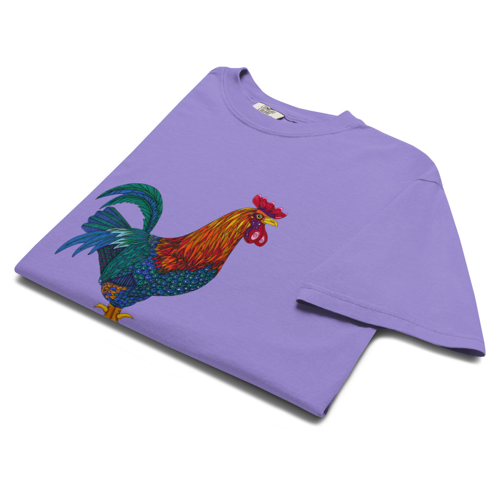 Unisex garment-dyed heavyweight t-shirt 'Cockerel'