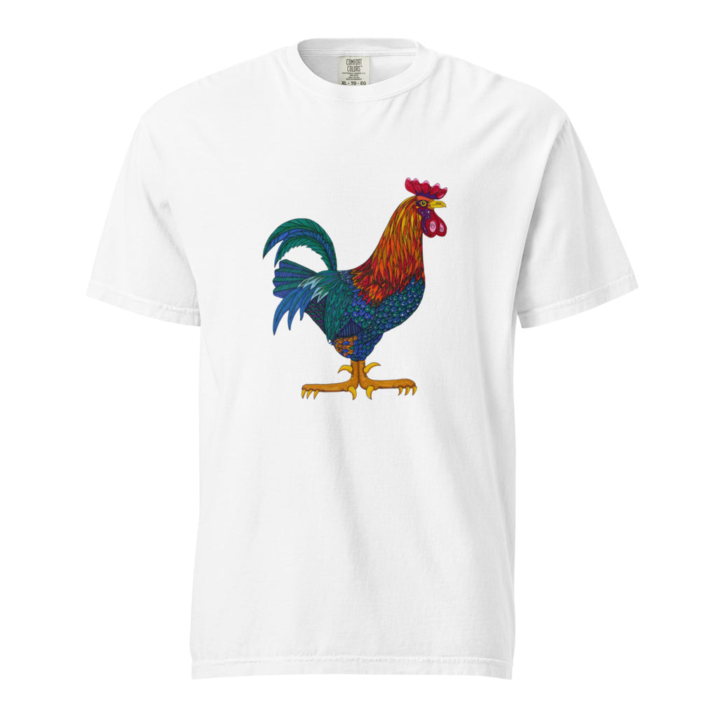 Unisex garment-dyed heavyweight t-shirt 'Cockerel'