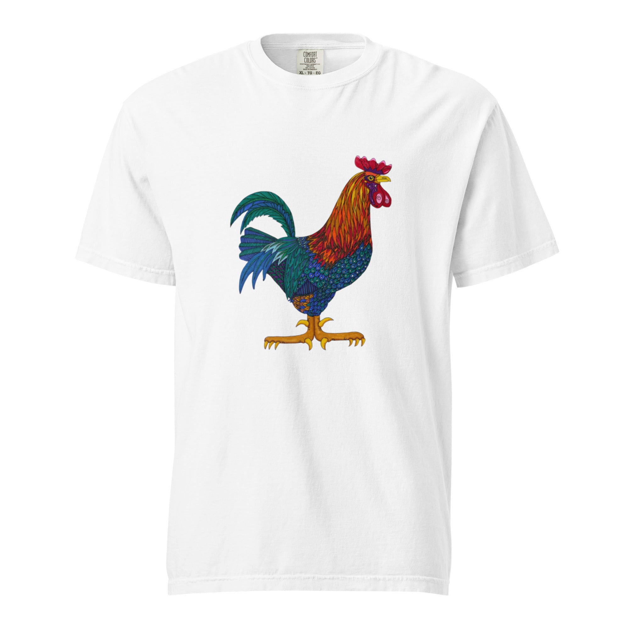 Unisex garment-dyed heavyweight t-shirt 'Cockerel'