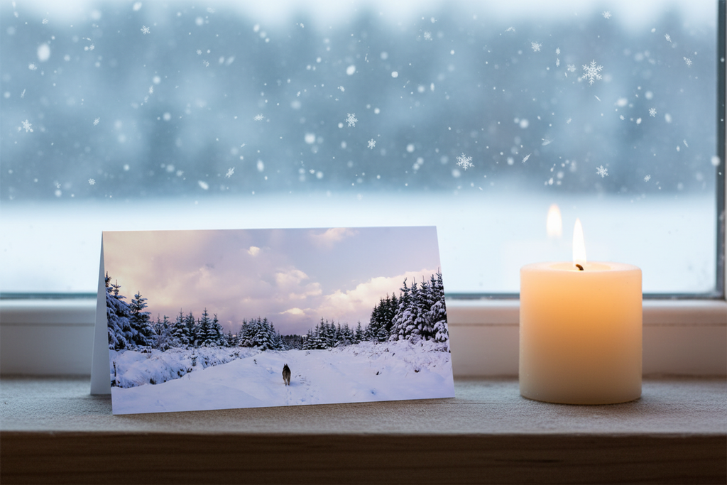 Wolf Pine Forest - Snowy Windowsill Mockup